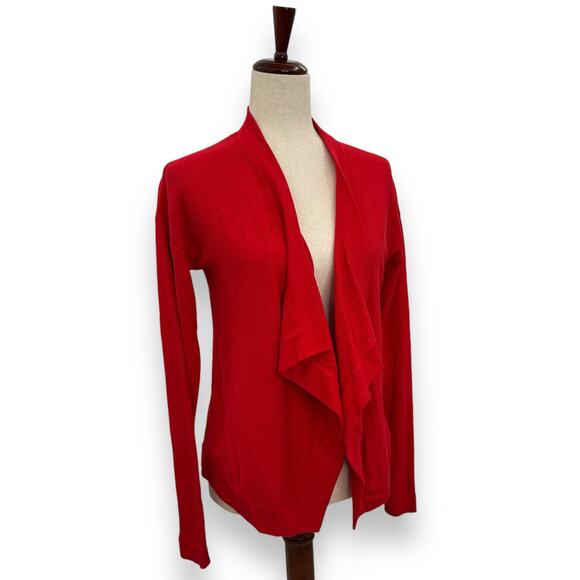 Comptoir Des Cotonniers Red Draped Cardigan Sweater Size 1 Small Anthropologie - Picture 2 of 12